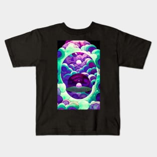 Trippy Abstract Cloudscape Kids T-Shirt